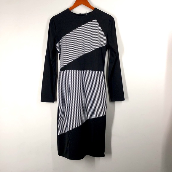 Mike Is Color block Long Sleeve Sheath Dress Women’s Large Multi - Picture 3 of 9